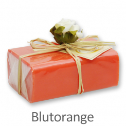 Schafmilchseife eckig 100g 1er verpackt, Blutorange 