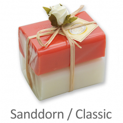 Schafmilchseife eckig 100g 2er verpackt, Classic/Sanddorn 