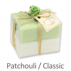 Schafmilchseife eckig 100g 2er verpackt, Classic/Patchouli 