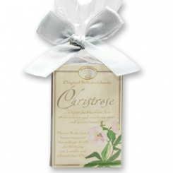 Sheep milk soap square 100g classic in cellophane, Christmas rose silver 