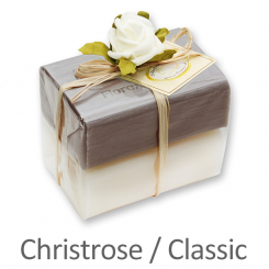 Sheep milk soap square 100g 2 pieces packed, Classic/christmas rose silver 