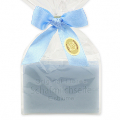 Sheep milk soap square 100g in a cellophane bag, Ice flower 
