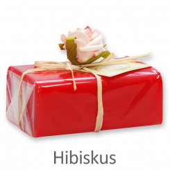 Schafmilchseife eckig 100g 1er verpackt, Hibiskus 