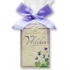 Sheep milk soap square 100g classic in cellophane, Viola with herbs 