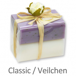 Schafmilchseife eckig 100g 2er verpackt Classic/Veilchen mit Kräuter 