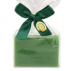 Sheep milk soap square 100g in a cellophane bag, Hemp seed oil 