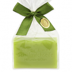 Sheep milk soap square 100g in a cellophane bag, Elderflower 