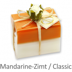 Schafmilchseife eckig 100g 2er verpackt, Mandarine-Zimt 
