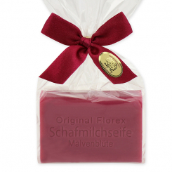 Schafmilchseife eckig 100g in Cello, Malvenblüte 