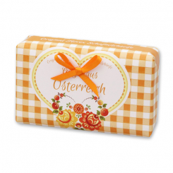 Schafmilchseife Luxus 100g "Grüße aus Österreich", Orange 
