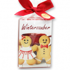 Schafmilchseife eckig 150g in Cello "Winterzauber", Granatapfel 