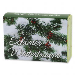 Schafmilchseife eckig 150g "Schöner Wintertraum", Eisenkraut 