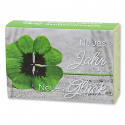 Schafmilchseife eckig 150g "Neues Jahr Neues Glück", Eisenkraut 