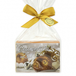 Schafmilchseife eckig 150g in Cello "Besinnliche Zeit", Zirbe 