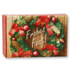 Schafmilchseife eckig 150g "Frohes Fest", Granatapfel 