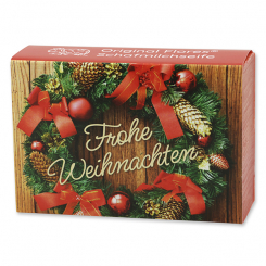 Schafmilchseife eckig 150g "Frohe Weihnachten", Granatapfel 