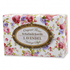 Sheep milk soap 150g "Vintage motif 156", Lavender 