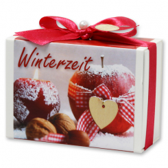 Schafmilchseife eckig 150g in Schachtel "Winterzeit", Granatapfel 
