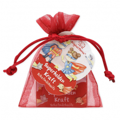 Schafmilchseife eckig 25g im Organzasackerl "Superhelden Kraft", Beerentraum 