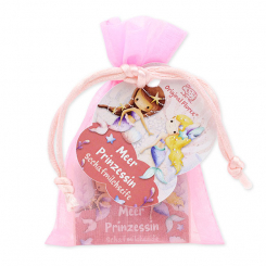 Sheep milk soap square 25g in organza bag "Meer Prinzessin", Flower magic 