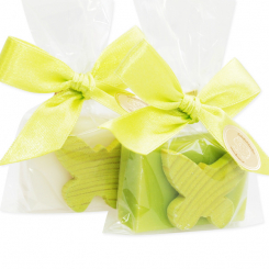 Schafmilchseife Gästeseife 25g dekoriert mit Schmetterling in Cello, Classic/Birne 