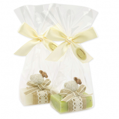 Schafmilchseife Gästeseife 25g dekoriert mit Schaf in Cello, Classic/Eisenkraut 