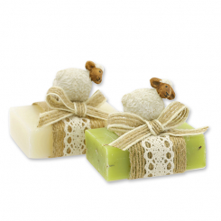 Schafmilchseife Gästeseife 25g dekoriert mit Schaf, Classic/Eisenkraut 