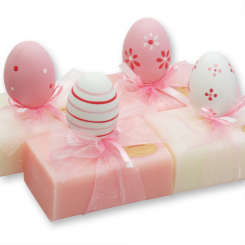 Sheep milk soap 100g decorated with an easter egg, Classic/peony 