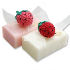 Sheep milk soap 100g decorated with a raspberry, Classic/raspberry 