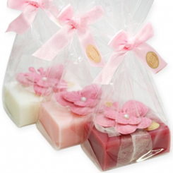 Sheep milk soap 100g decorated with a butterfly in cellophane, sorted 