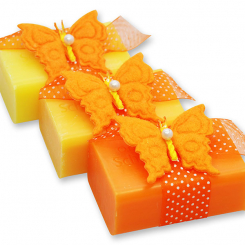 Sheep milk soap 100g decorated with a butterfly, sorted 