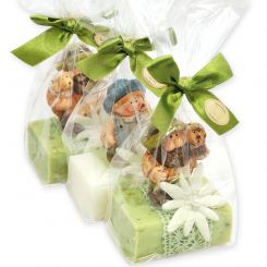 Sheep milk soap 100g decorated with a shepherd in a cellophane, Classic/verbena 