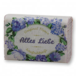 Sheep milk soap 100g "Alles Liebe", Lavender 