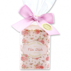 Schafmilchseife eckig 100g in Cello "Für Dich", Wildrose 