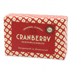 Schafmilchseife eckig 150g, "Handmade Paper" Cranberry 