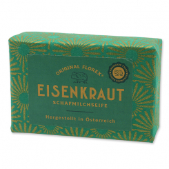 Schafmilchseife eckig 150g, "Handmade Paper" Eisenkraut 