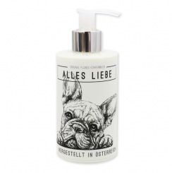 Body milk with organic sheep milk 250ml in a dispenser "Alles Liebe", Almond oil 