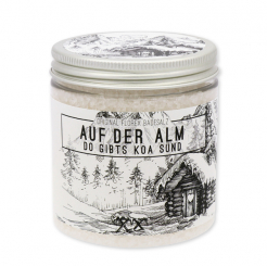 Badesalz 300g in der Dose "Auf der Alm...", Schneerose 