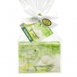 Schafmilchseife eckig 150g "Naturzauber Motiv 3" in Cello, Schneerose 