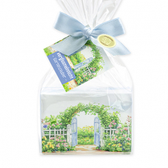 Sheep milk soap 150g "Charming Garden motif 1" in a cellophane, Forget-me-not 