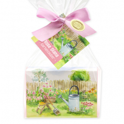 Sheep milk soap 150g "Charming Garden motif 6" in a cellophane, Rose "Diana" 