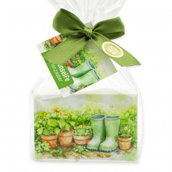 Sheep milk soap 150g "Charming Garden motif 8" in a cellophane, Garden soap 