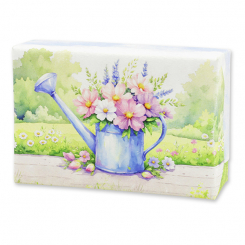 Schafmilchseife eckig 150g "Gartenzauber Motiv 4", Lavendel 