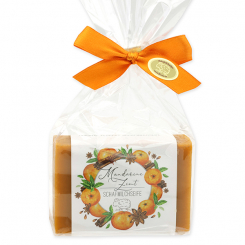 Sheep milk soap 150g 'Einzigartige Augenblicke' in a cellophane, Tangerine-cinnamon 