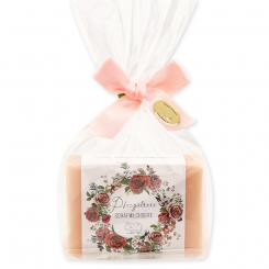 Sheep milk soap 150g 'Einzigartige Augenblicke' in a cellophane, Peony 