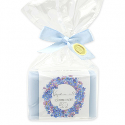 Sheep milk soap 150g 'Einzigartige Augenblicke' in a cellophane, Forget-me-not 