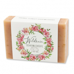Schafmilchseife eckig 150g 'Einzigartige Augenblicke', Wildrose 
