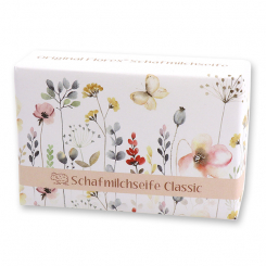 Sheep milk soap 150g 'Blütenzart' with design 3, Classic 