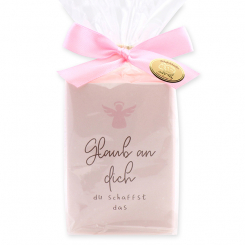 Schafmilchseife eckig 150g "Glaub an dich...", Pfingstrose 