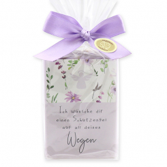 Schafmilchseife eckig 150g "Ich wünsche dir einen Schutzengel...", Lavendel 